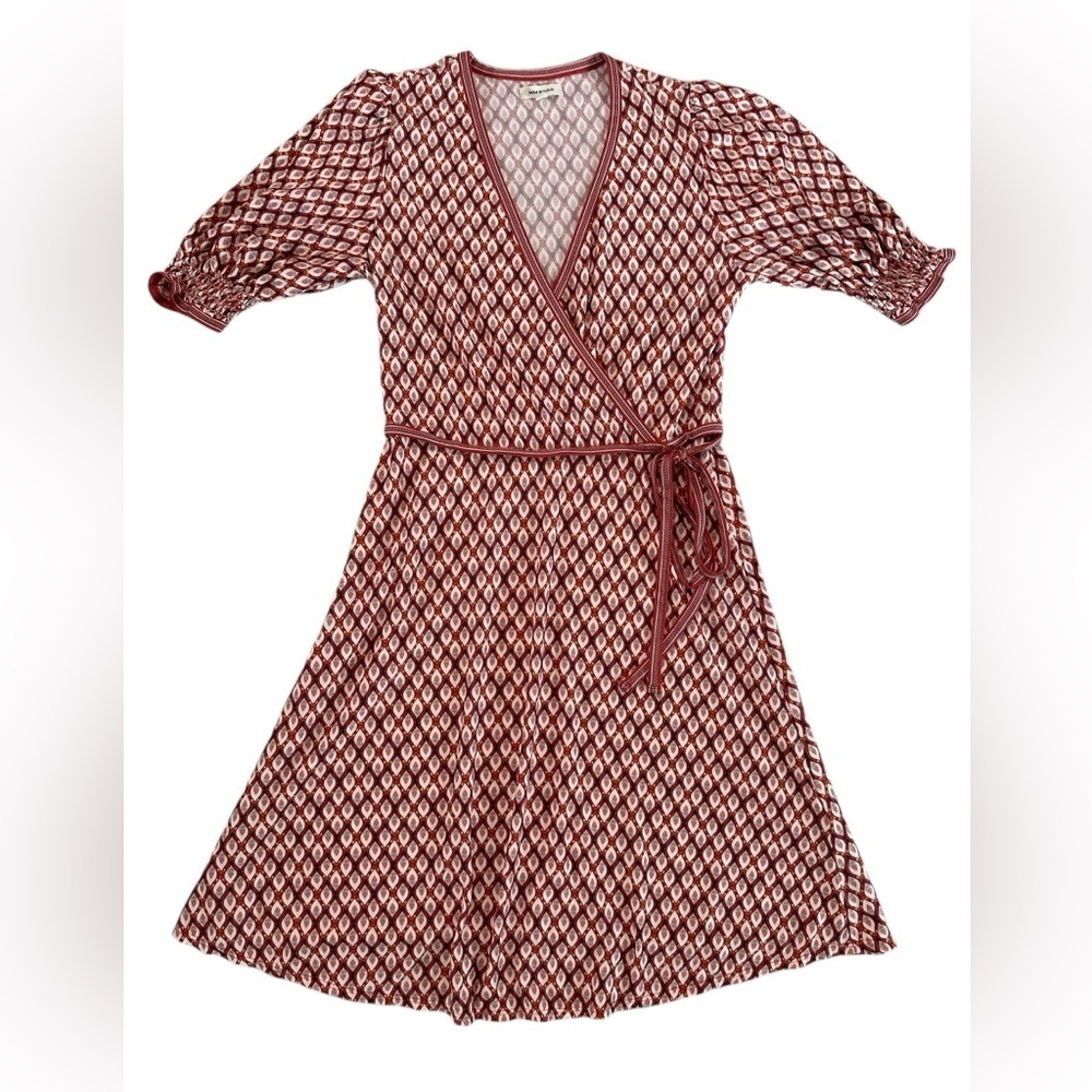 Max Studio Women's Smocked Sleeve Size M Wrap Dress - Picture 7 of 17